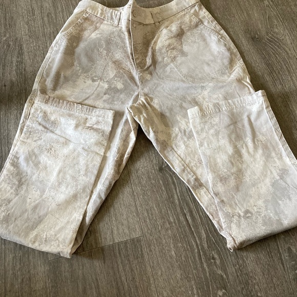 JEANS..NWOT..DENIM & COMPANY..SIZE 14..TAN, BROWN TONES, GRAYISH GREEN..WIDE LEG - Picture 1 of 5